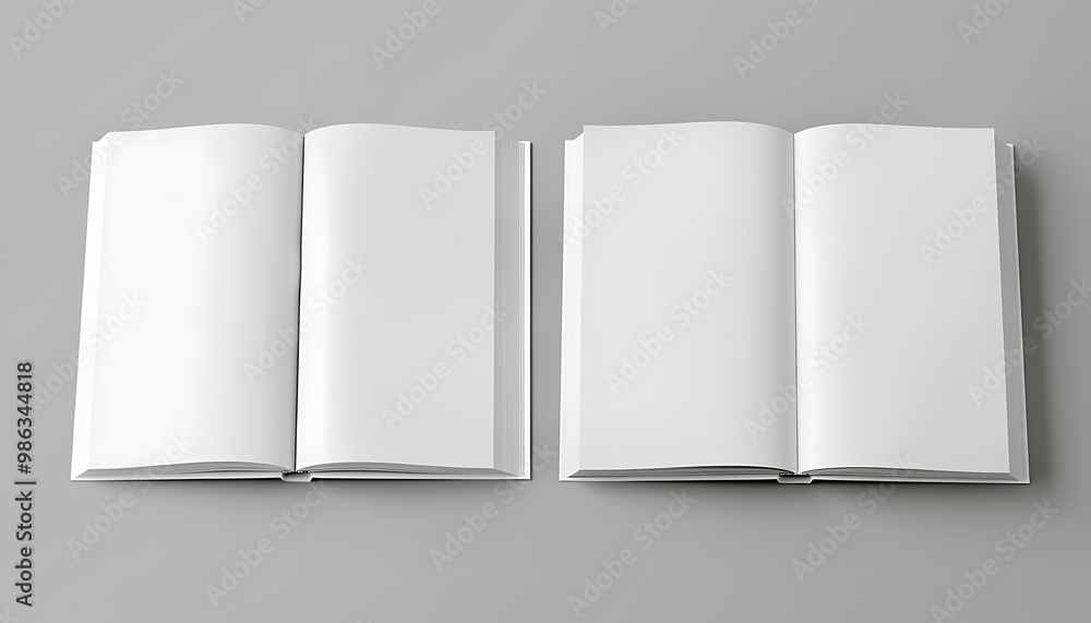 Blank book mockup isolated on gray background. Blank book mockup isolated on gray background.
