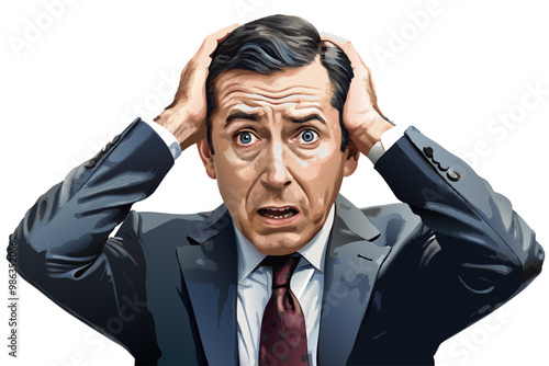 Omg shame businessman vector image, isolated on white background
