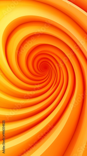 Abstract spiral design in shades of orange and yellow.