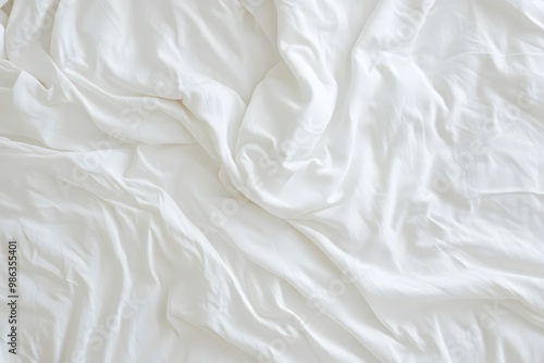 Soft and Luxurious Crumpled White Cotton Fabric Texture
