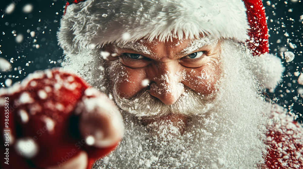 angry santa claus in the snow, christmas spirit, santa magic and winter wonders angry santa claus in the snow, christmas spirit, santa magic and winter wonders