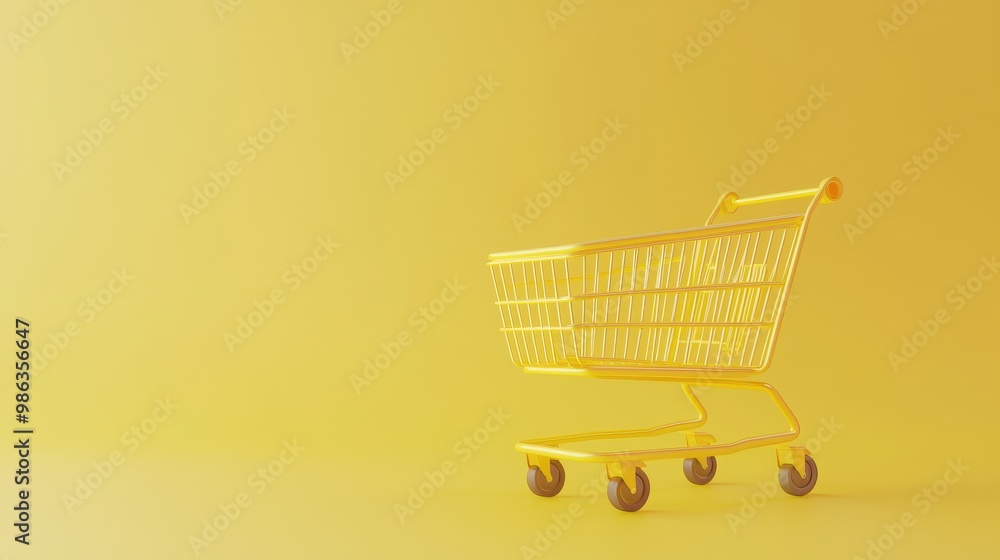 Yellow Cart on Vibrant Yellow Surface Yellow Cart on Vibrant Yellow Surface