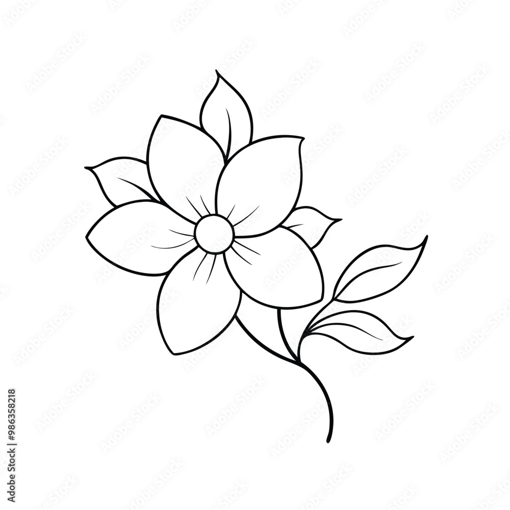 a simple flower , outline vector, on a white background, a simple flower , outline vector, on a white background,