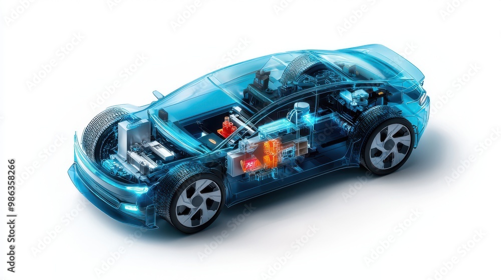 Electric Car Transparent D Render Electric Car Transparent D Render