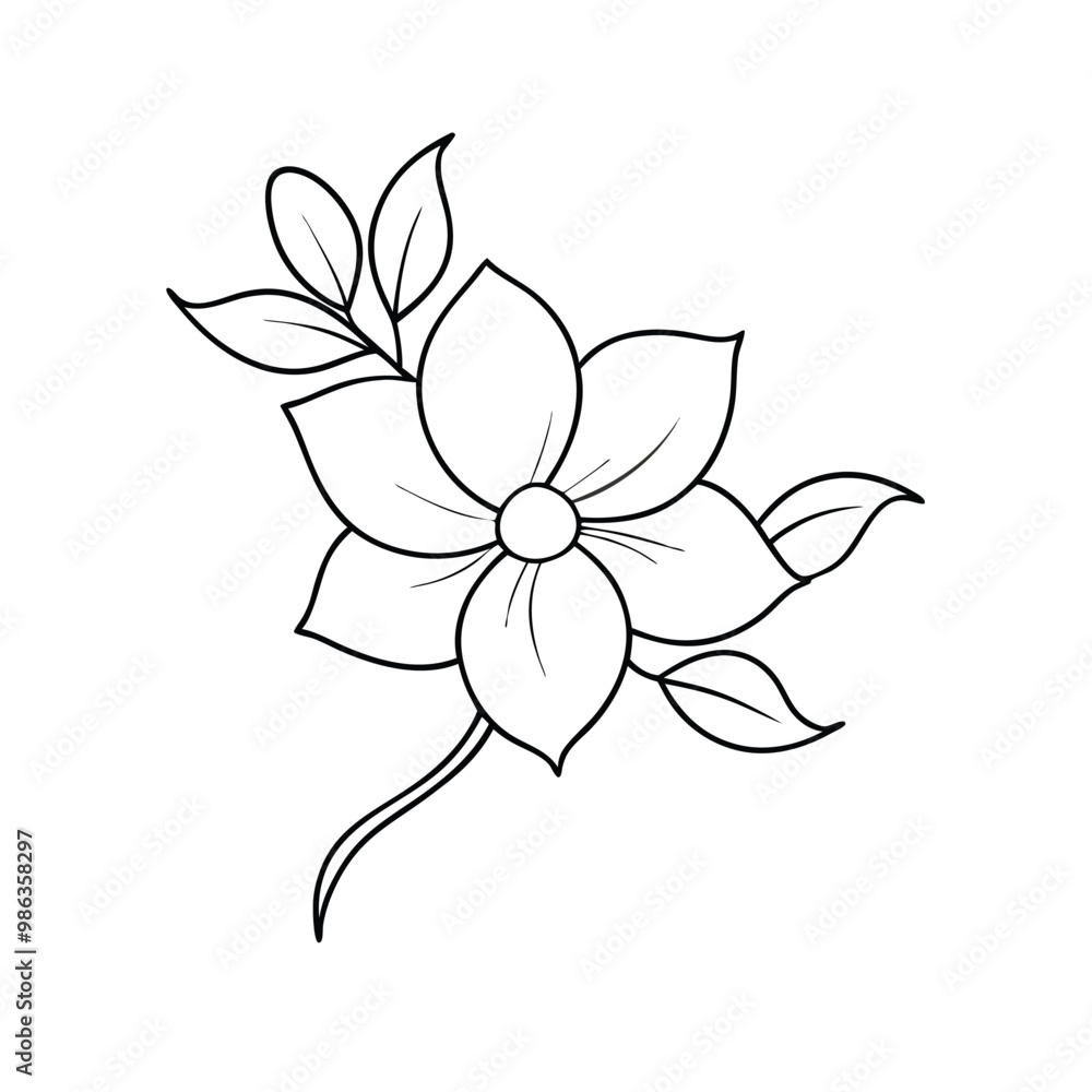 a simple flower , outline vector, on a white background, a simple flower , outline vector, on a white background,
