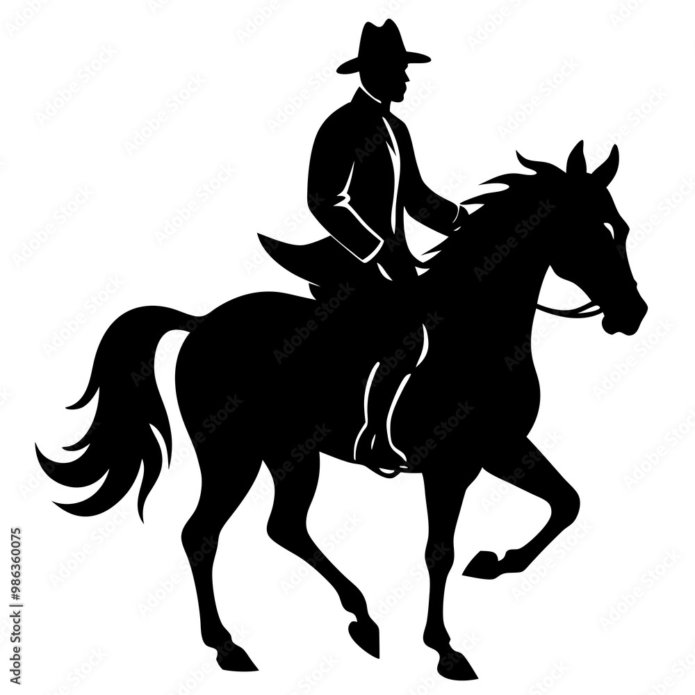 Horseman Silhouette Style Vector Illustration Horseman Silhouette Style Vector Illustration