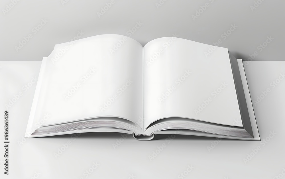 Blank white book mockup on white background. Blank white book mockup on white background.