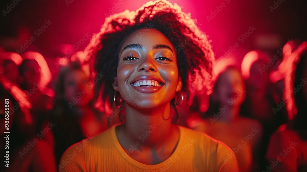 group of excited music fans in the front row of a concert looking into the camera while dancing and singing with joy and energy during a lively performance at a festival group of excited music fans in the front row of a concert looking into the camera while dancing and singing with joy and energy during a lively performance at a festival