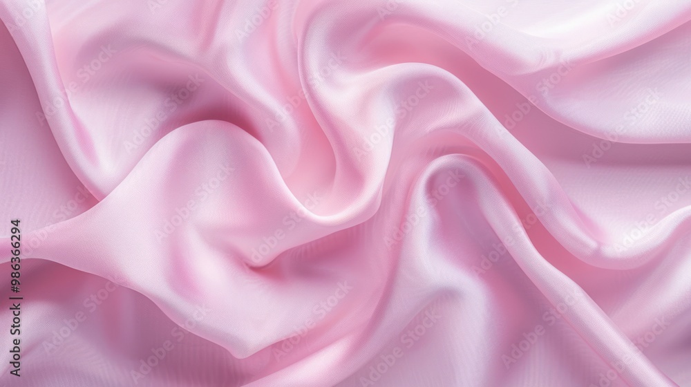 Fototapeta premium Pink Silk Fabric Draped