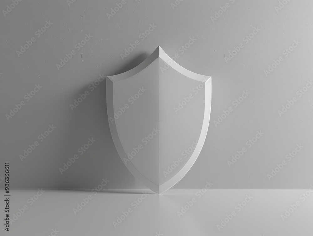A white shield with a curved edge A white shield with a curved edge