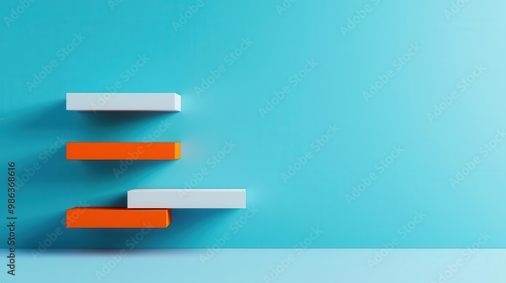 Abstract shapes forming a structured project management roadmap, symbolizing milestone tracking Abstract shapes forming a structured project management roadmap, symbolizing milestone tracking