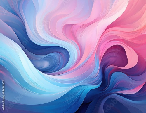 Soft blue and pink swirl with fluid design