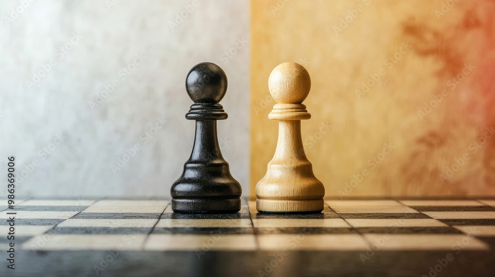 A chess game where social inequality is the board, uneven and tilted, favoring one side over the other A chess game where social inequality is the board, uneven and tilted, favoring one side over the other