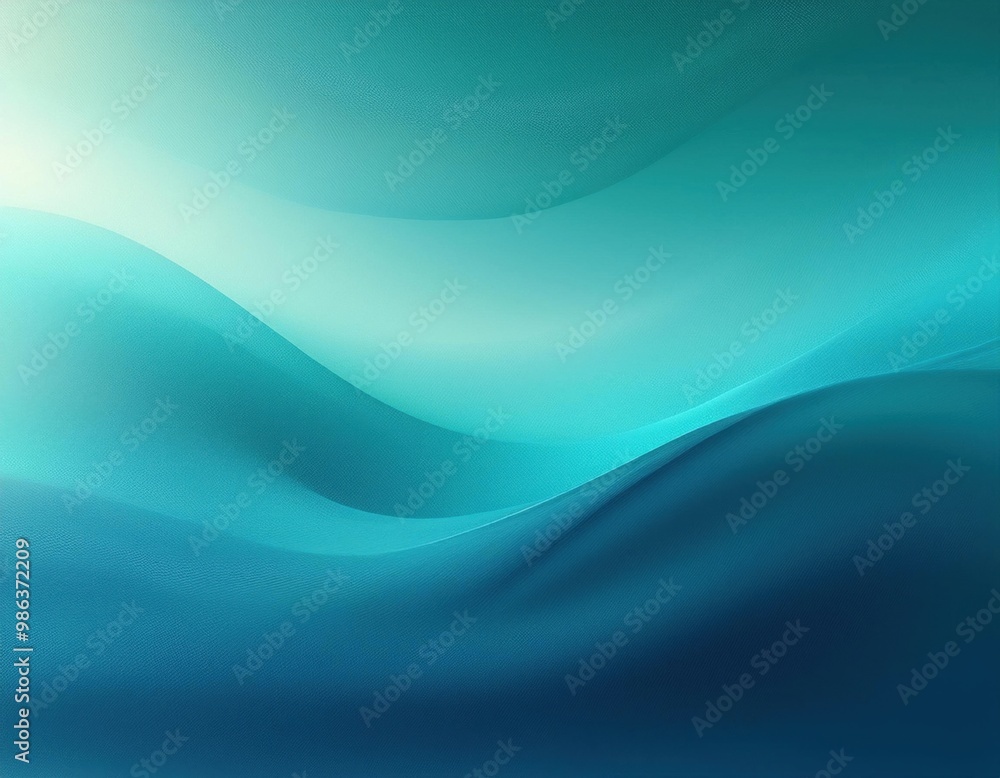 Soft flowing teal waves with gradient blend Soft flowing teal waves with gradient blend