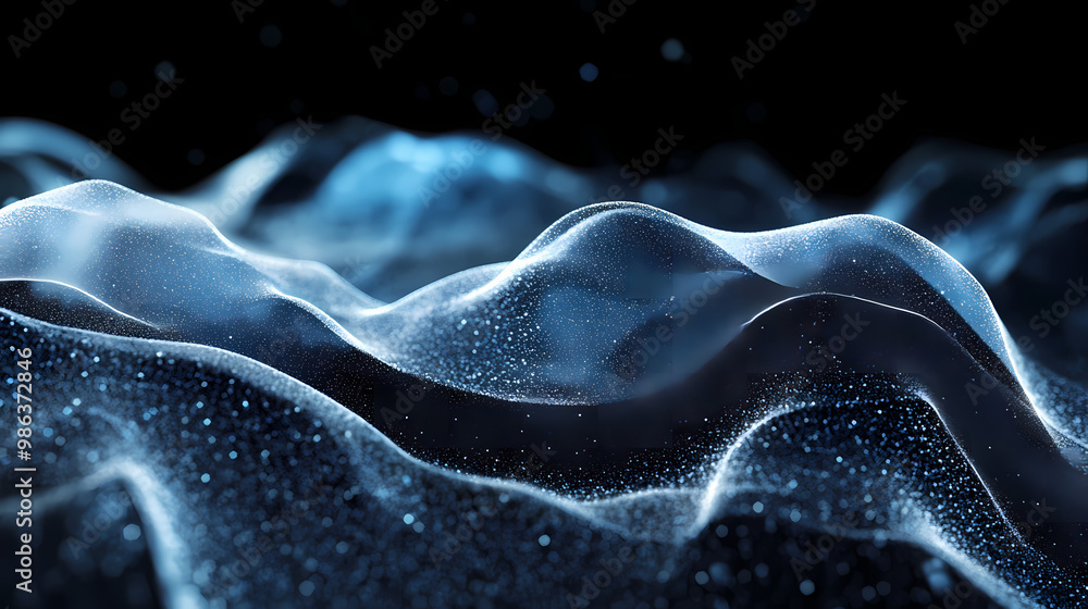 Abstract wave shape on a low-polygonal triangular background for design on the topic of cyberspace. Fractal Design. Illustration Abstract wave shape on a low-polygonal triangular background for design on the topic of cyberspace. Fractal Design. Illustration