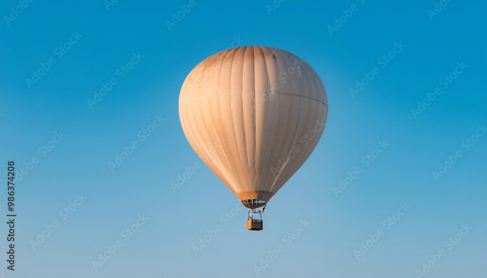 Naklejka premium hot air balloon in the sky. Hot air balloon flying against the sky. Hot air balloons are aircraft that gain their weight by heating a large envelope of air above ambient temperature.