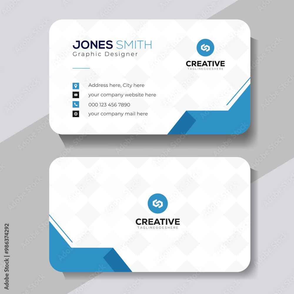 Fototapeta premium Double-sided creative business card template