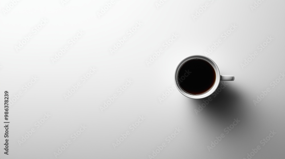 Minimalist coffee cup on a white surface Minimalist coffee cup on a white surface
