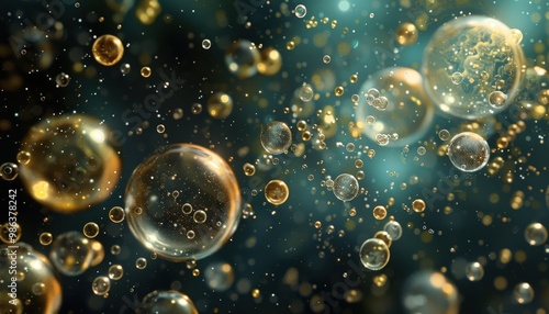 Close-up of glowing golden ...