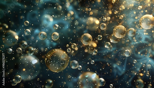 Close-up of glowing golden ...