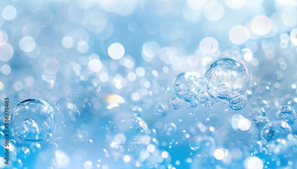 A vibrant close-up of transparent bubbles floating in a blue, watery background with soft light reflections and bokeh effect.
A vibrant close-up of transparent bubbles floating in a blue, watery background with soft light reflections and bokeh effect.