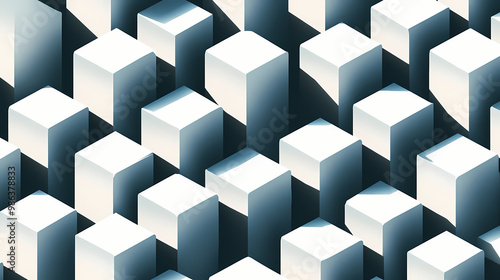 Abstract cube pattern on white background. isometric, 3d space looks like optical illusion. Optical Illusion. Illustration photo