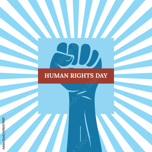 PrintHand Drawn International Human Rights Day Background with Hands
 photo