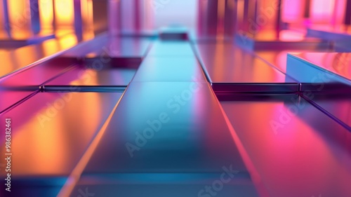 A vibrant, futuristic abstr...