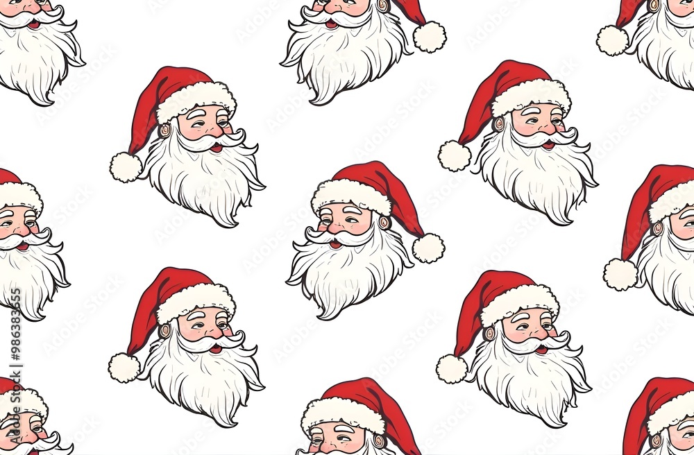 Seamless pattern with Santa background, textile and paper pattern, holiday background, pattern, banner, Christmas decoration, New Year, nice, AI art work Seamless pattern with Santa background, textile and paper pattern, holiday background, pattern, banner, Christmas decoration, New Year, nice, AI art work