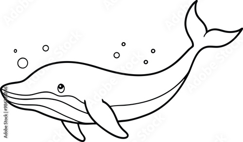 Majestic Whale Gliding Under the Sea Vector Art
