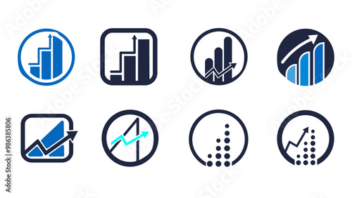 Set of graph/progress/trend icons for web