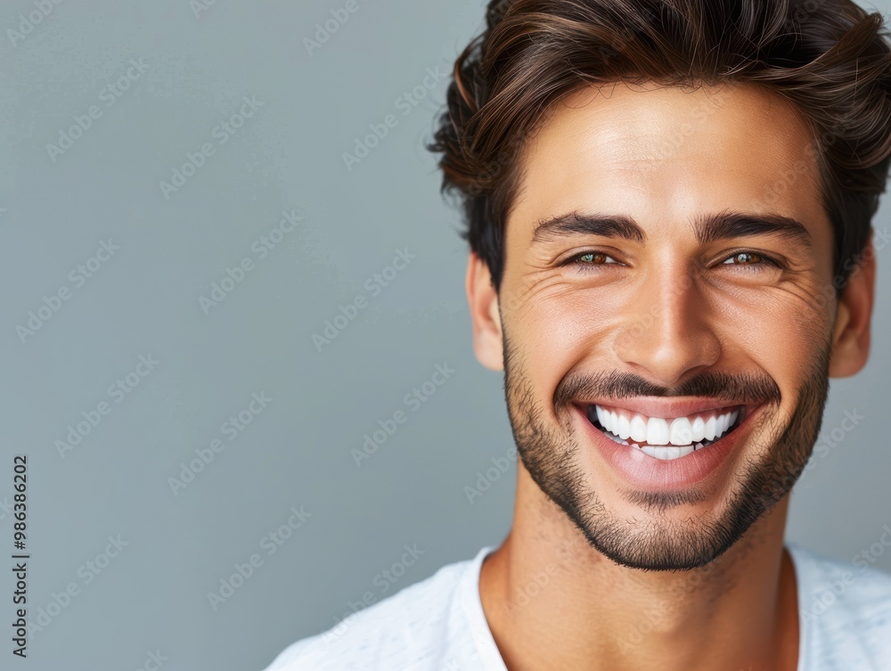 Fototapeta premium A man with a beard and a smile on his face
