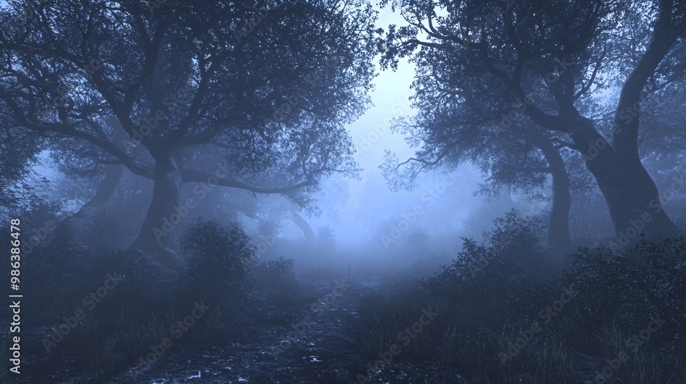 Haunted forest with fog rolling in and eerie sounds Haunted forest with fog rolling in and eerie sounds