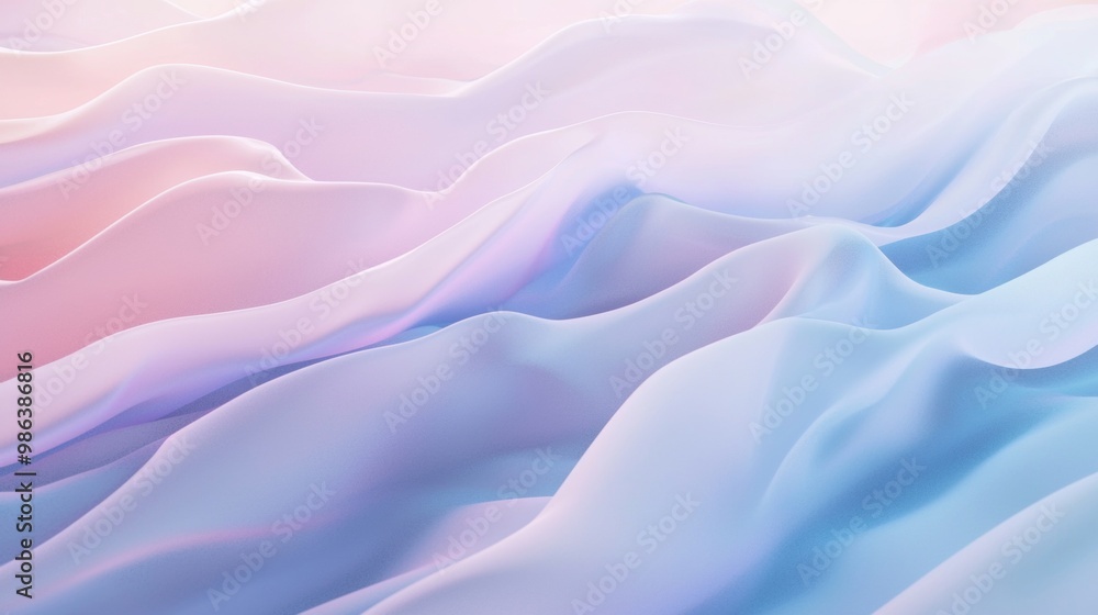 Abstract pastel-colored silk fabric is flowing and creating a wavy pattern, perfect for backgrounds and designs that evoke feelings of peace and serenity Abstract pastel-colored silk fabric is flowing and creating a wavy pattern, perfect for backgrounds and designs that evoke feelings of peace and serenity