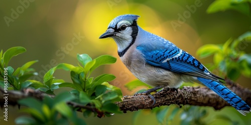 Blue Jay Perched on a Branch