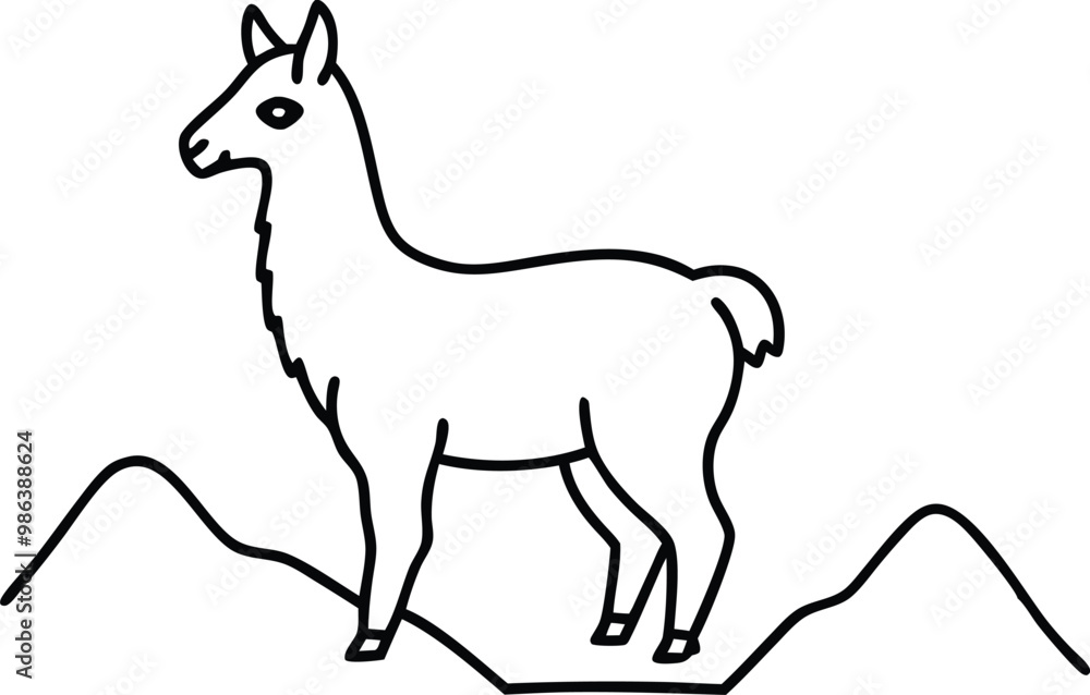 Llama Majesty Vector Illustration on a Mountain Peak
Llama Majesty Vector Illustration on a Mountain Peak