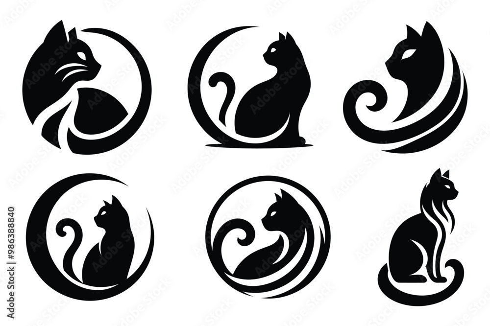 Cat logo vectors illustrations Cat logo vectors illustrations