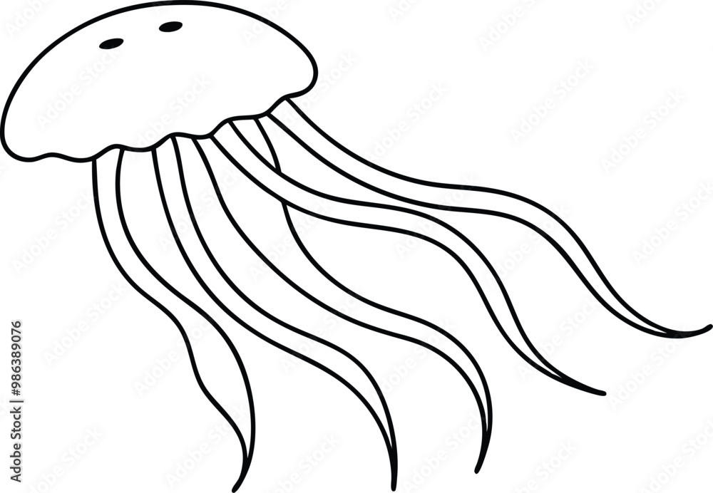 Vibrant Jellyfish Gliding Through Ocean Depths Vector Illustration
Vibrant Jellyfish Gliding Through Ocean Depths Vector Illustration