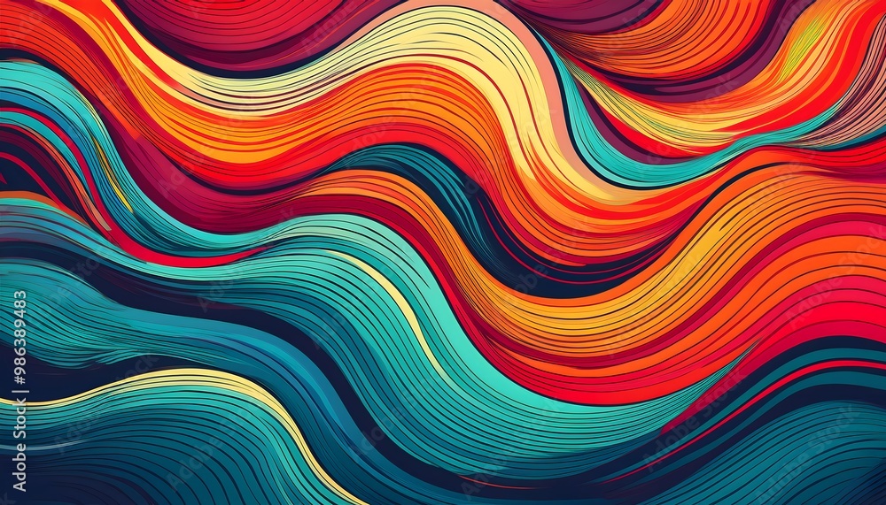 Retro wave pattern with bold contrasting colors Retro wave pattern with bold contrasting colors