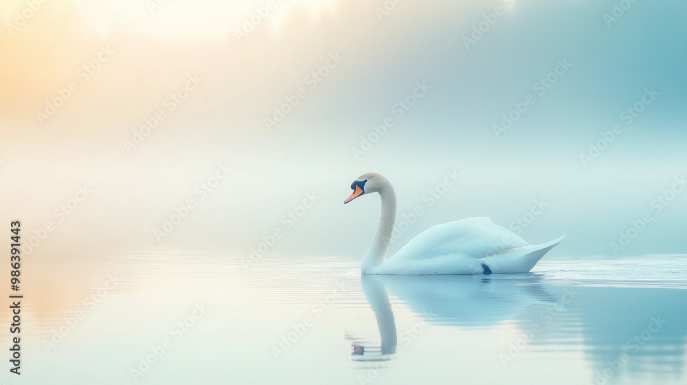 Obraz premium swan on the lake