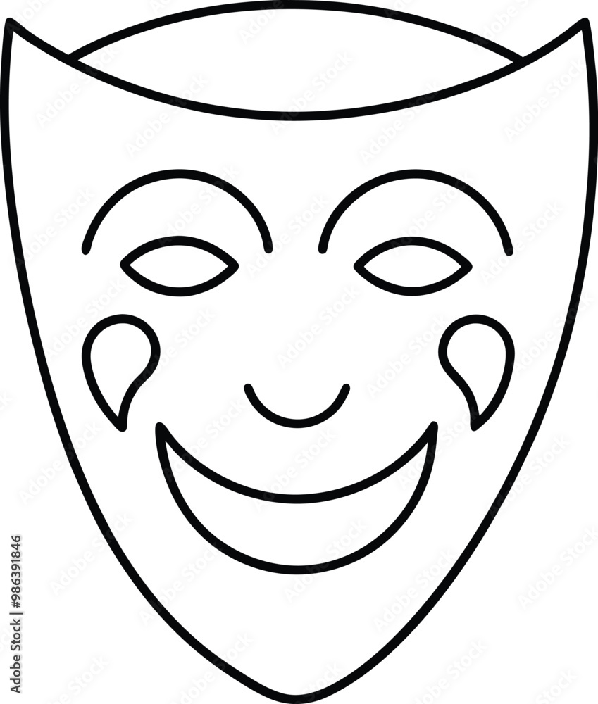 Elegant Vector Illustration of a Theater Mask Icon for Creative Designs
Elegant Vector Illustration of a Theater Mask Icon for Creative Designs