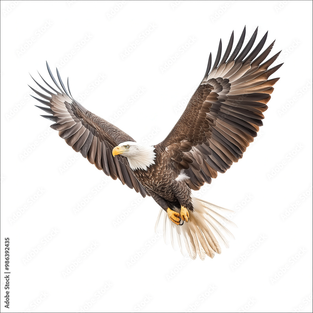 Naklejka premium Bald Eagle Flying Isolated