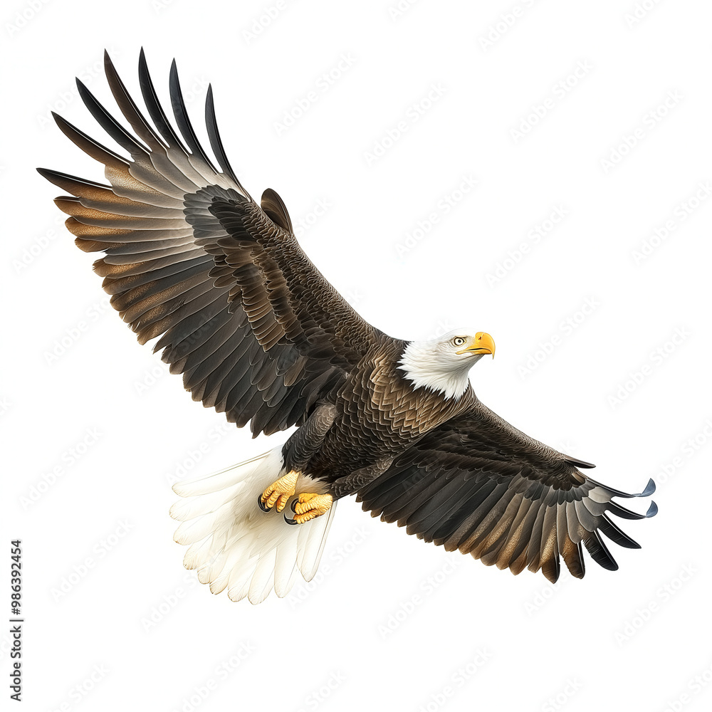Obraz premium Bald Eagle Flying Isolated