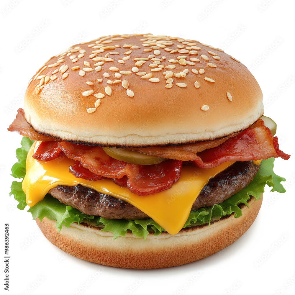 Bacon Cheeseburger Isolated Bacon Cheeseburger Isolated