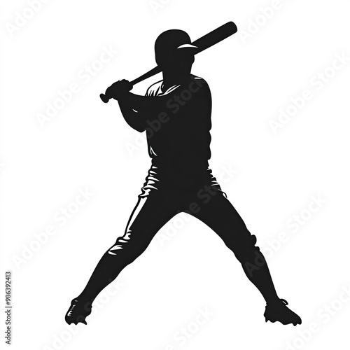 Baseball Player Silhouette,...