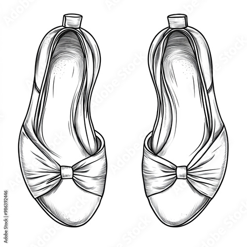 Ballet Slippers Silhouette,...