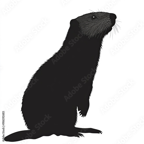 Beaver Silhouette, Illustra...