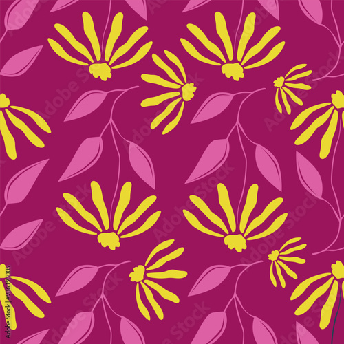 pattern, seamless, wallpaper, vector, vintage, texture, flower, illustration, design, floral, art, decoration, ornament, paper, decor, pink, damask, retro, tile, style, color, leaf, old, brown,