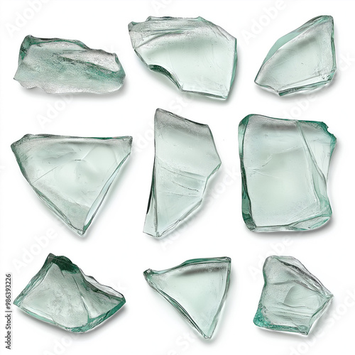 Broken Glass Pieces Isolated