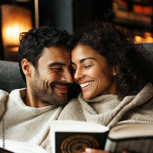 Couple Reading Isolated